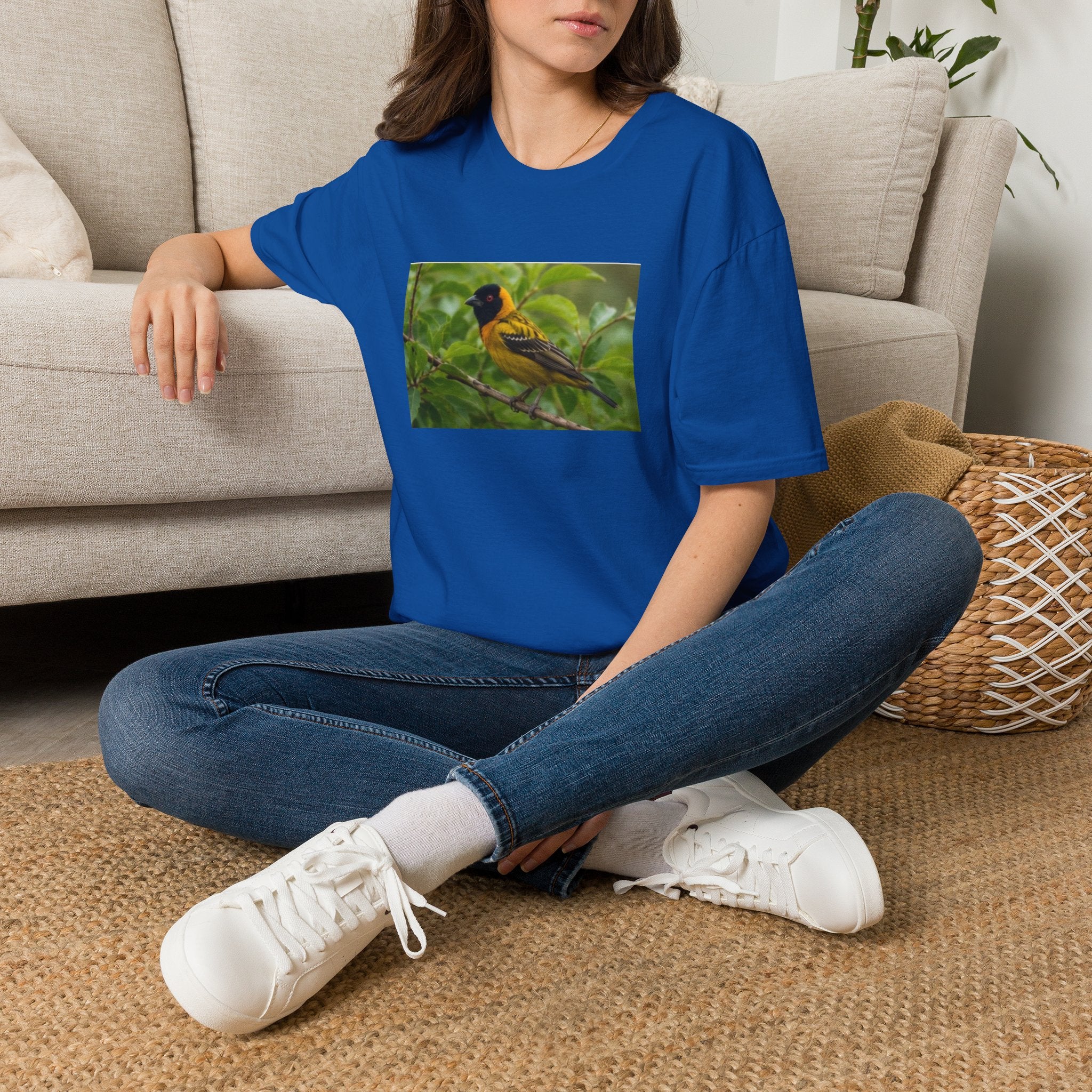 Yellow Blackbird T‑Shirt — Tropical Songbird Photo Tee