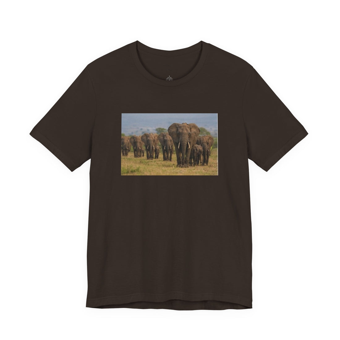 Elephant Herd Photo Tee — Wildlife Safari T‑Shirt (Front & Back Elephant Prints)