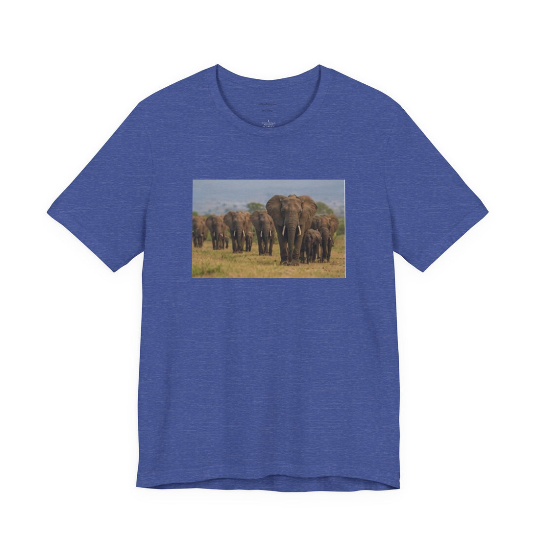 Elephant Herd Photo Tee — Wildlife Safari T‑Shirt (Front & Back Elephant Prints)