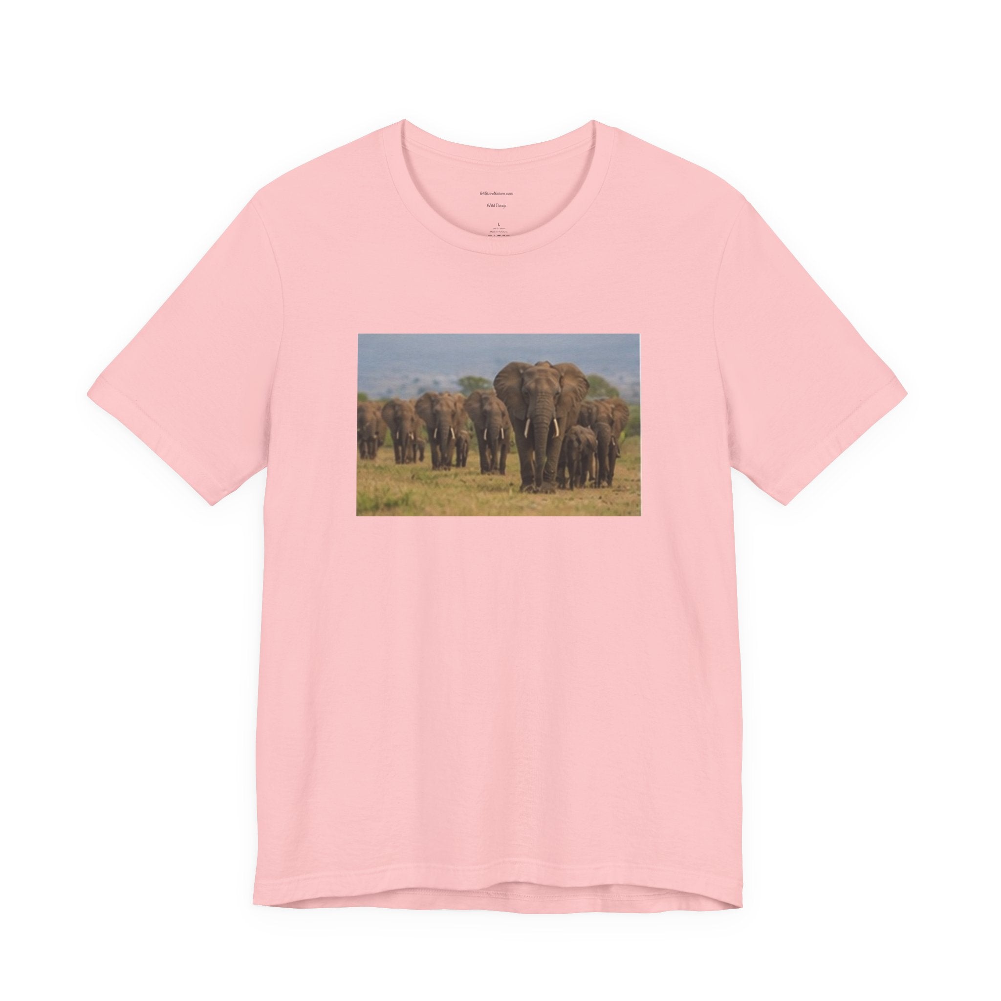 Elephant Herd Photo Tee — Wildlife Safari T‑Shirt (Front & Back Elephant Prints)