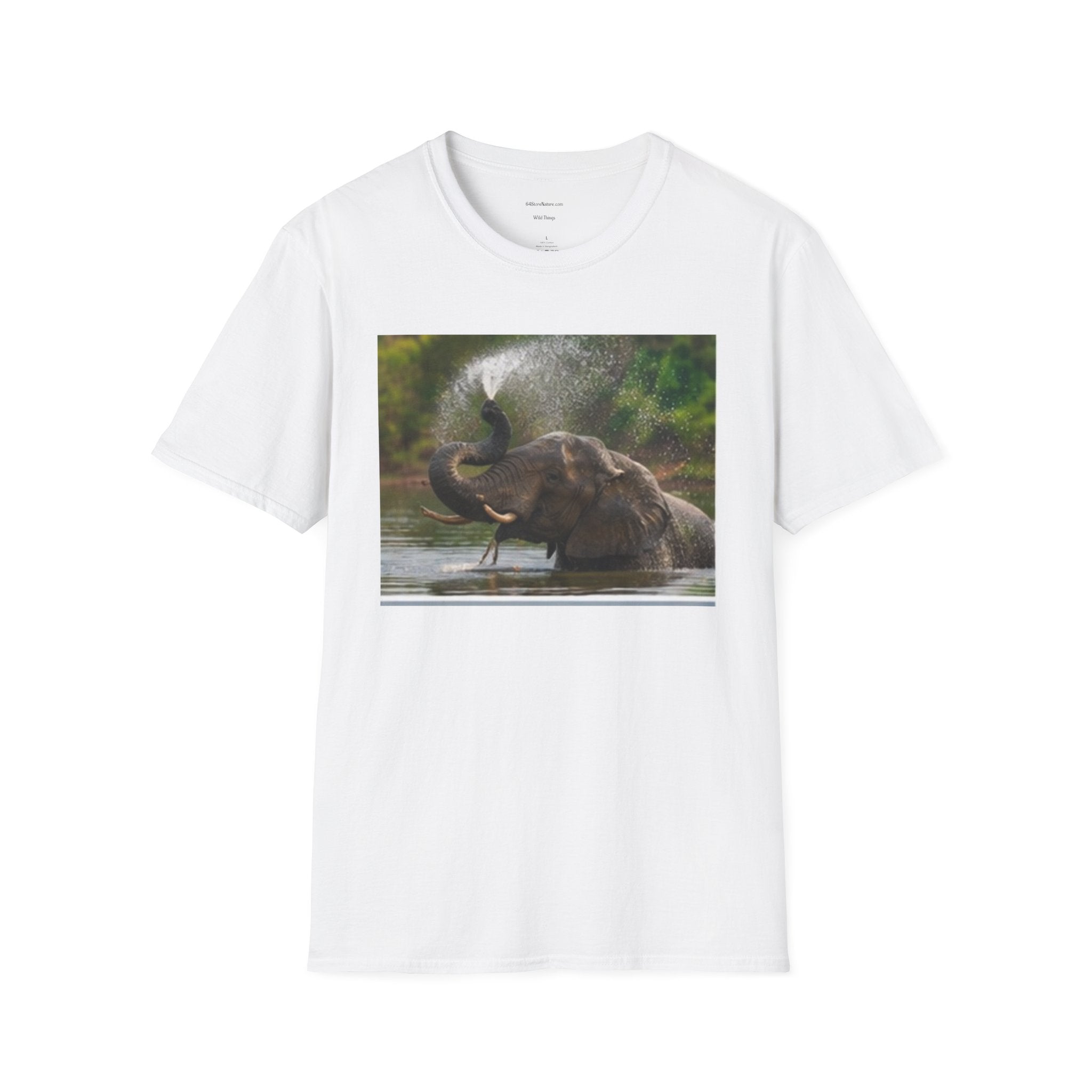 Elephant Splash T-Shirt — Playful Wildlife Graphic Tee