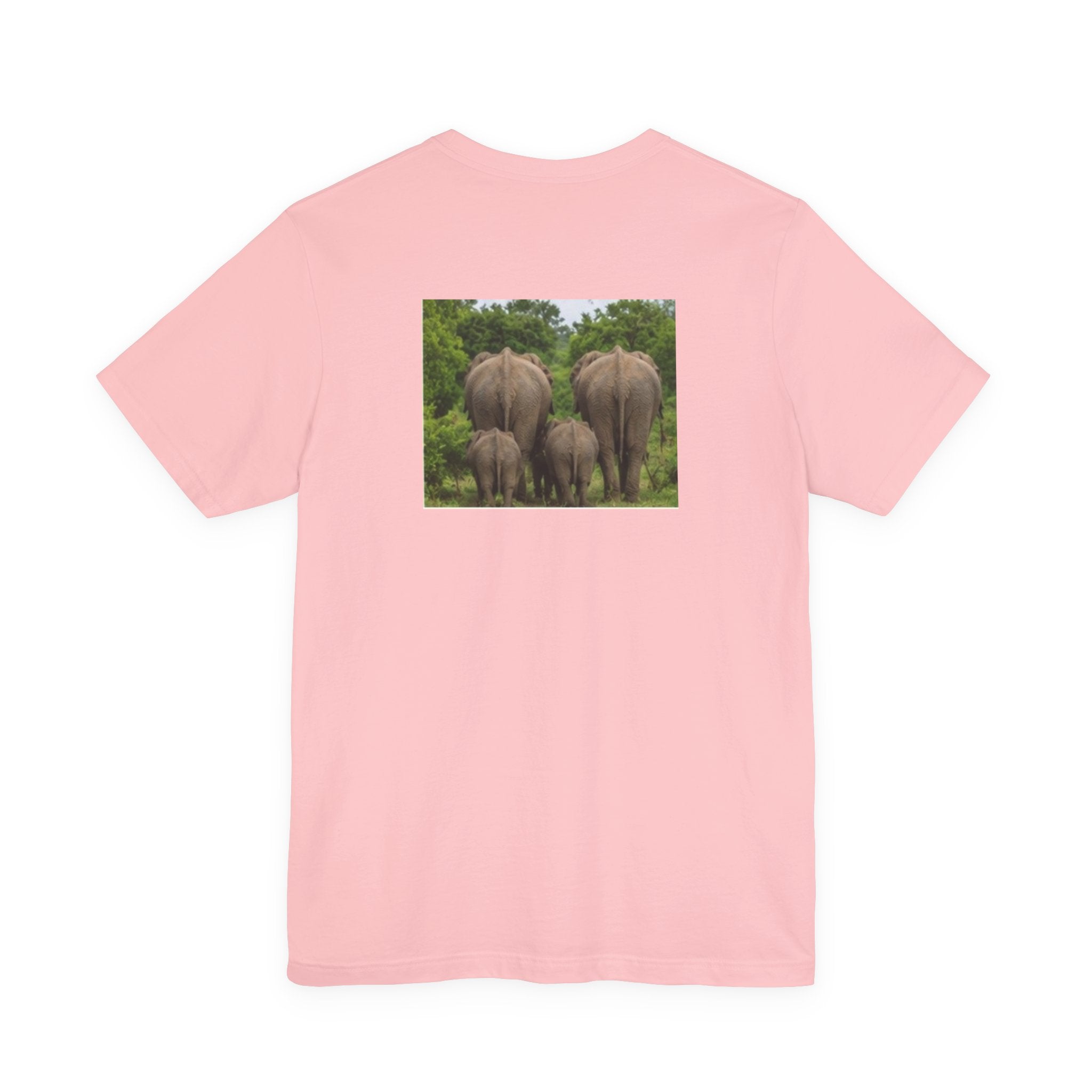 Elephant Herd Photo Tee — Wildlife Safari T‑Shirt (Front & Back Elephant Prints)