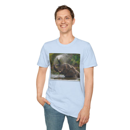 Elephant Splash T-Shirt — Playful Wildlife Graphic Tee
