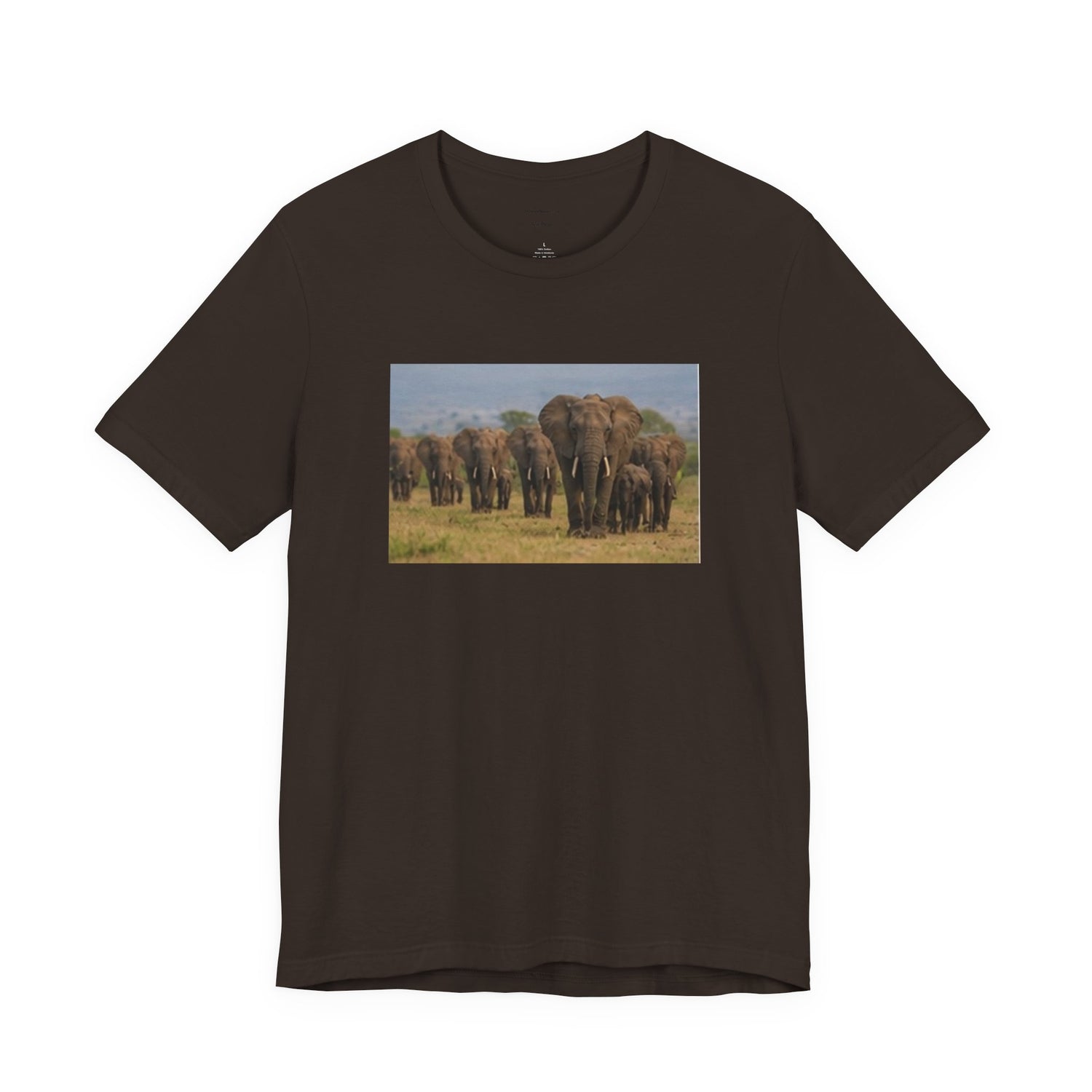 Elephant Herd Photo Tee — Wildlife Safari T‑Shirt (Front &amp; Back Elephant Prints)