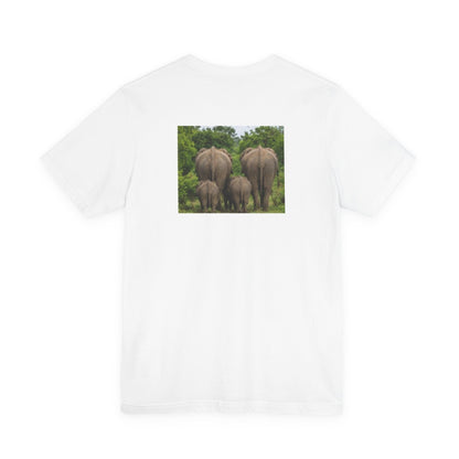 Elephant Herd Photo Tee — Wildlife Safari T‑Shirt (Front &amp; Back Elephant Prints)