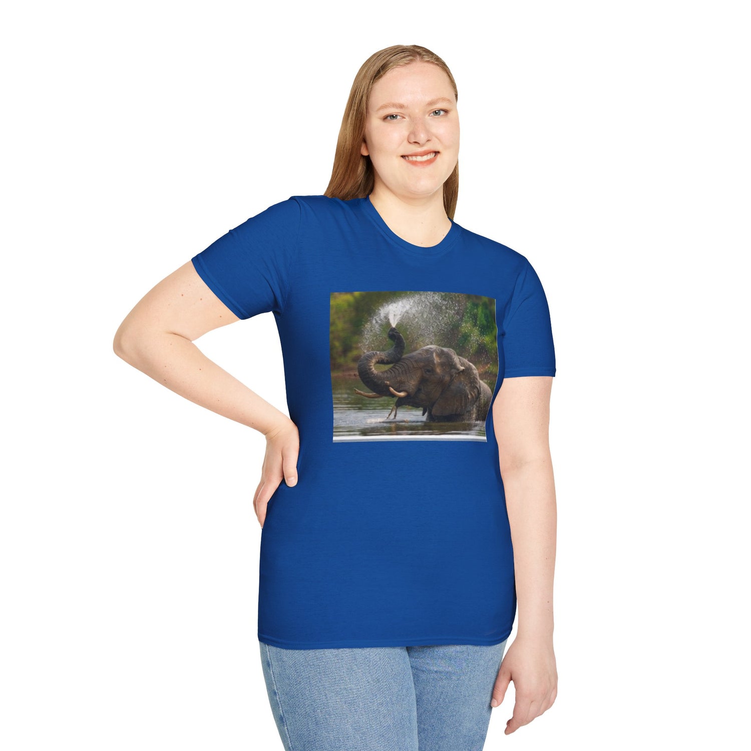 Elephant Splash T-Shirt — Playful Wildlife Graphic Tee