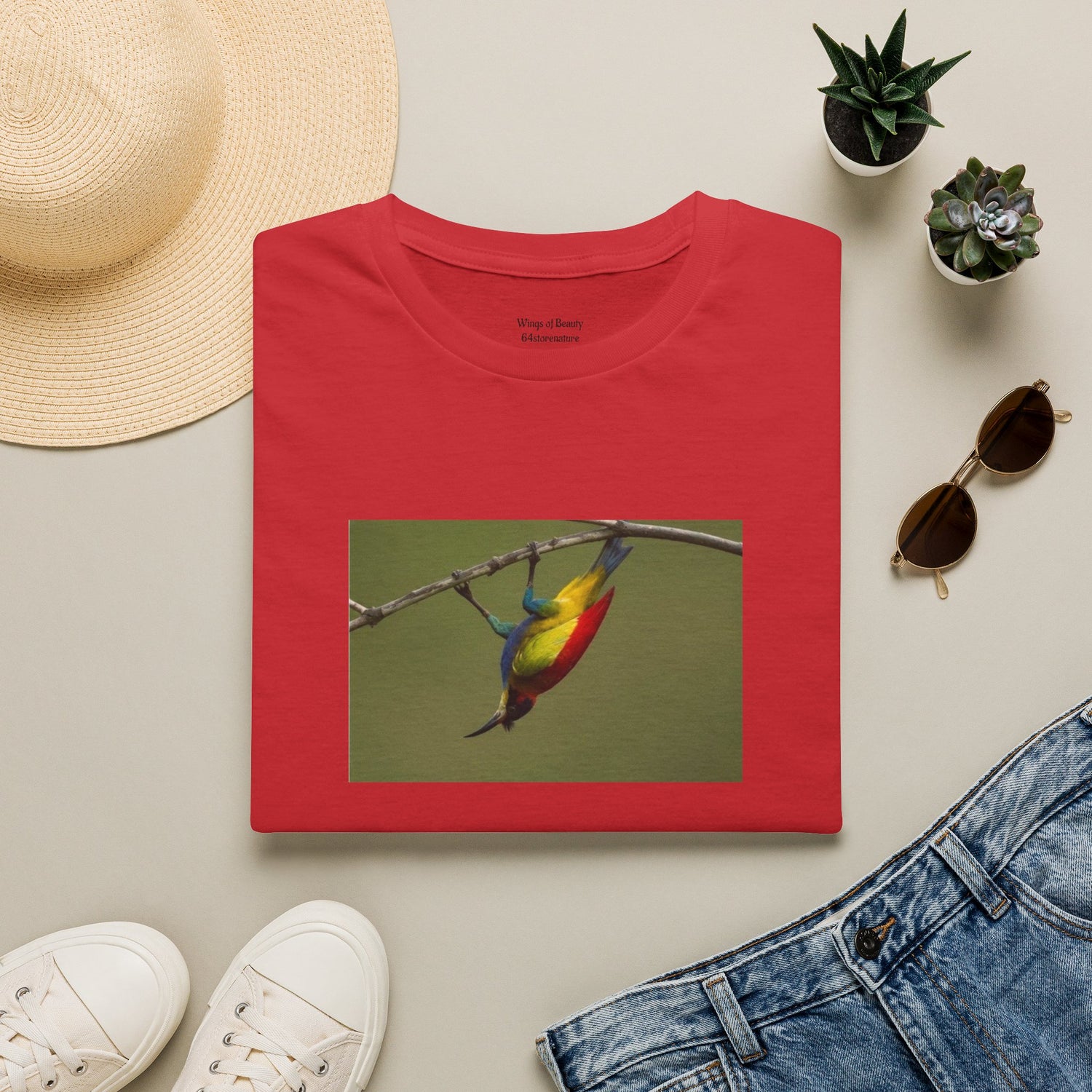 T-Shirt — Colorful Sunbird Illustration Tee