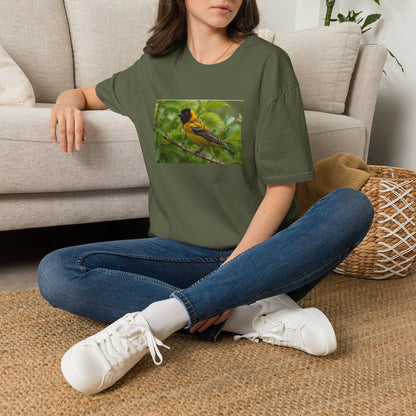 Yellow Blackbird T‑Shirt — Tropical Songbird Photo Tee