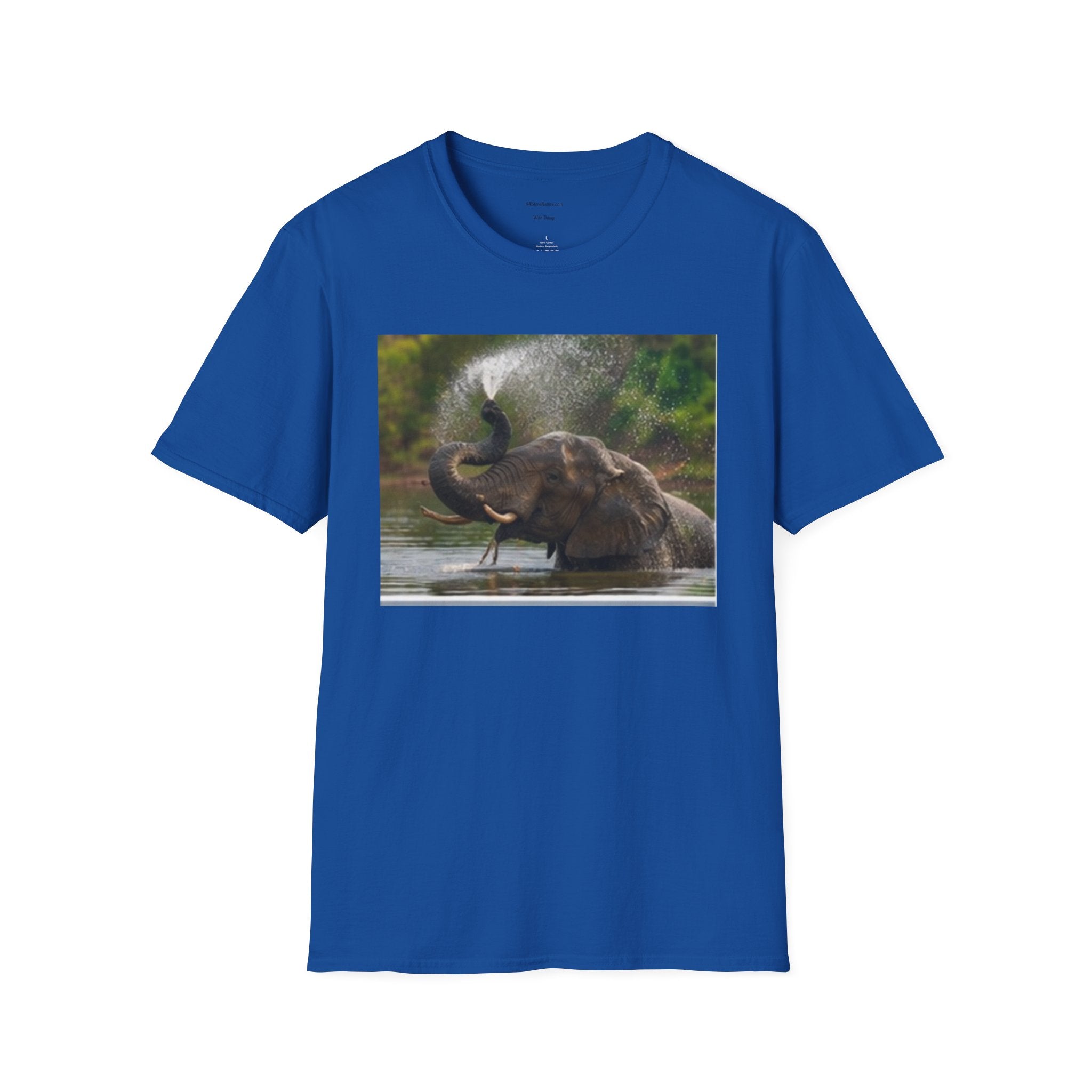 Elephant Splash T-Shirt — Playful Wildlife Graphic Tee