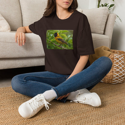 Yellow Blackbird T‑Shirt — Tropical Songbird Photo Tee