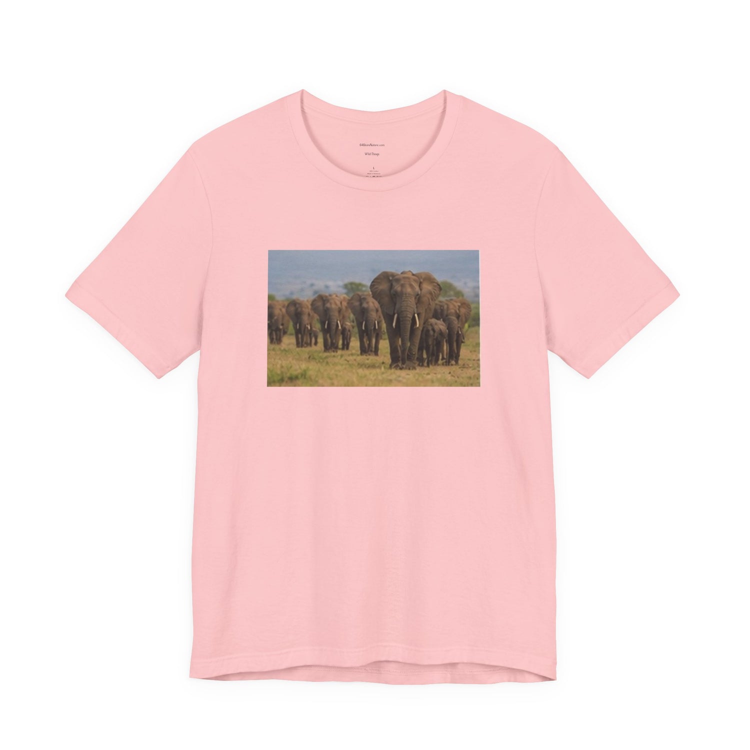 Elephant Herd Photo Tee — Wildlife Safari T‑Shirt (Front &amp; Back Elephant Prints)