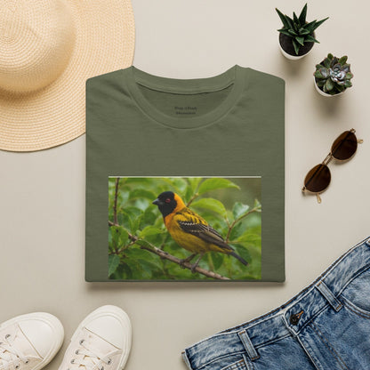 Yellow Blackbird T‑Shirt — Tropical Songbird Photo Tee