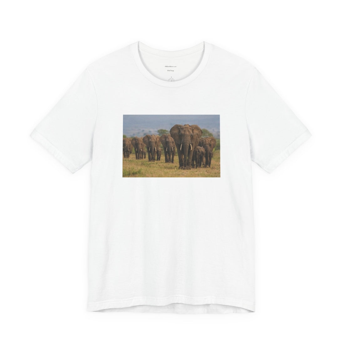Elephant Herd Photo Tee — Wildlife Safari T‑Shirt (Front &amp; Back Elephant Prints)