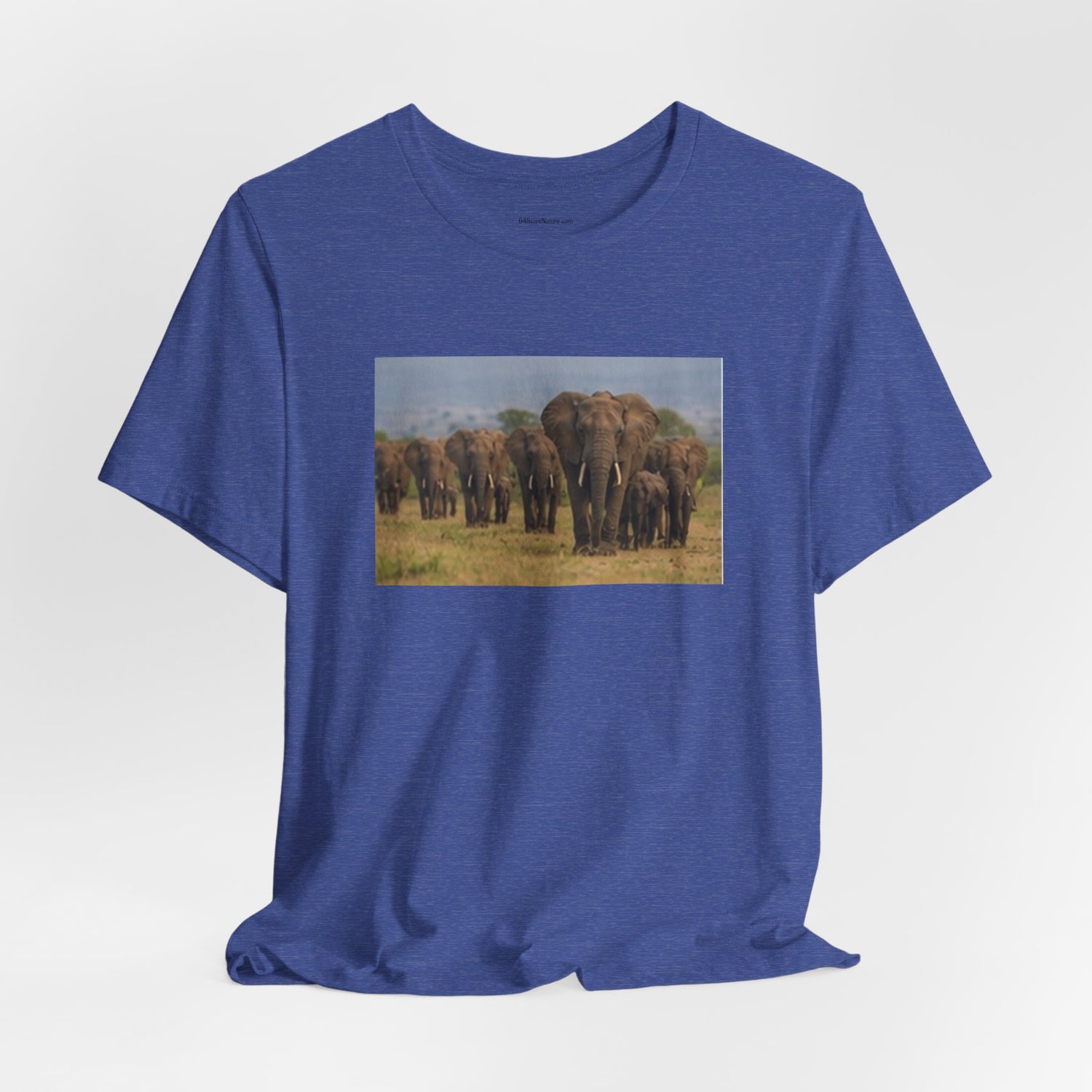 Elephant Herd Photo Tee — Wildlife Safari T‑Shirt (Front &amp; Back Elephant Prints)