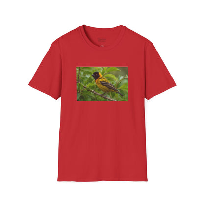 Yellow Blackbird T‑Shirt — Tropical Songbird Photo Tee