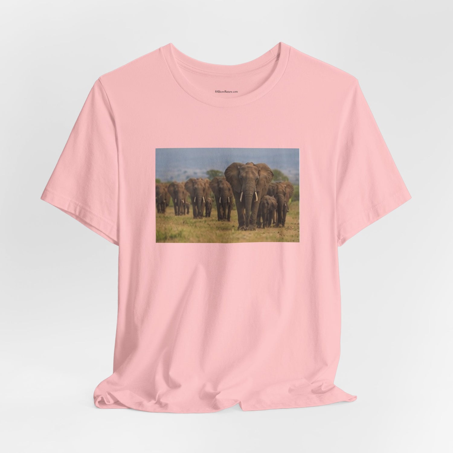 Elephant Herd Photo Tee — Wildlife Safari T‑Shirt (Front &amp; Back Elephant Prints)