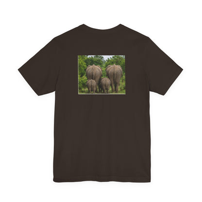 Elephant Herd Photo Tee — Wildlife Safari T‑Shirt (Front &amp; Back Elephant Prints)