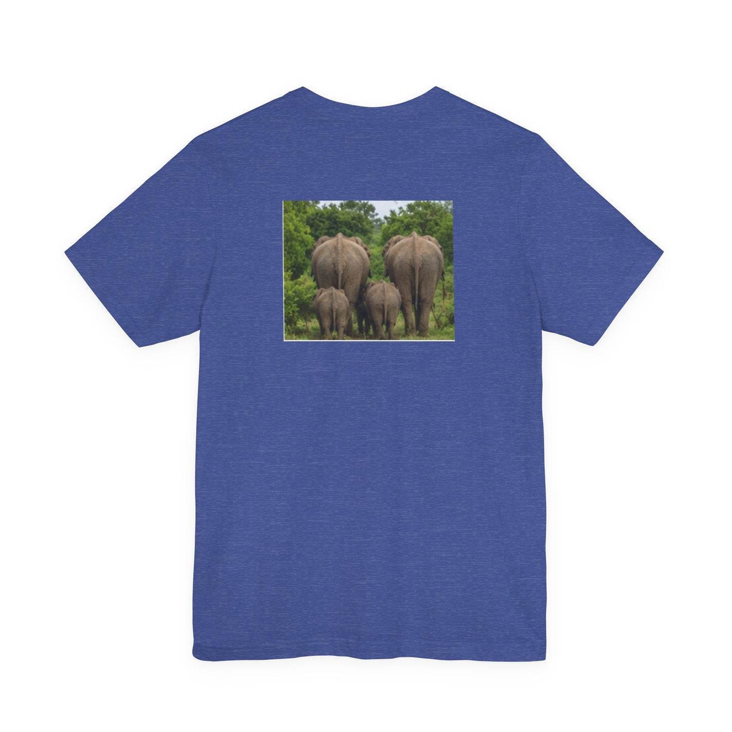 Elephant Herd Photo Tee — Wildlife Safari T‑Shirt (Front &amp; Back Elephant Prints)