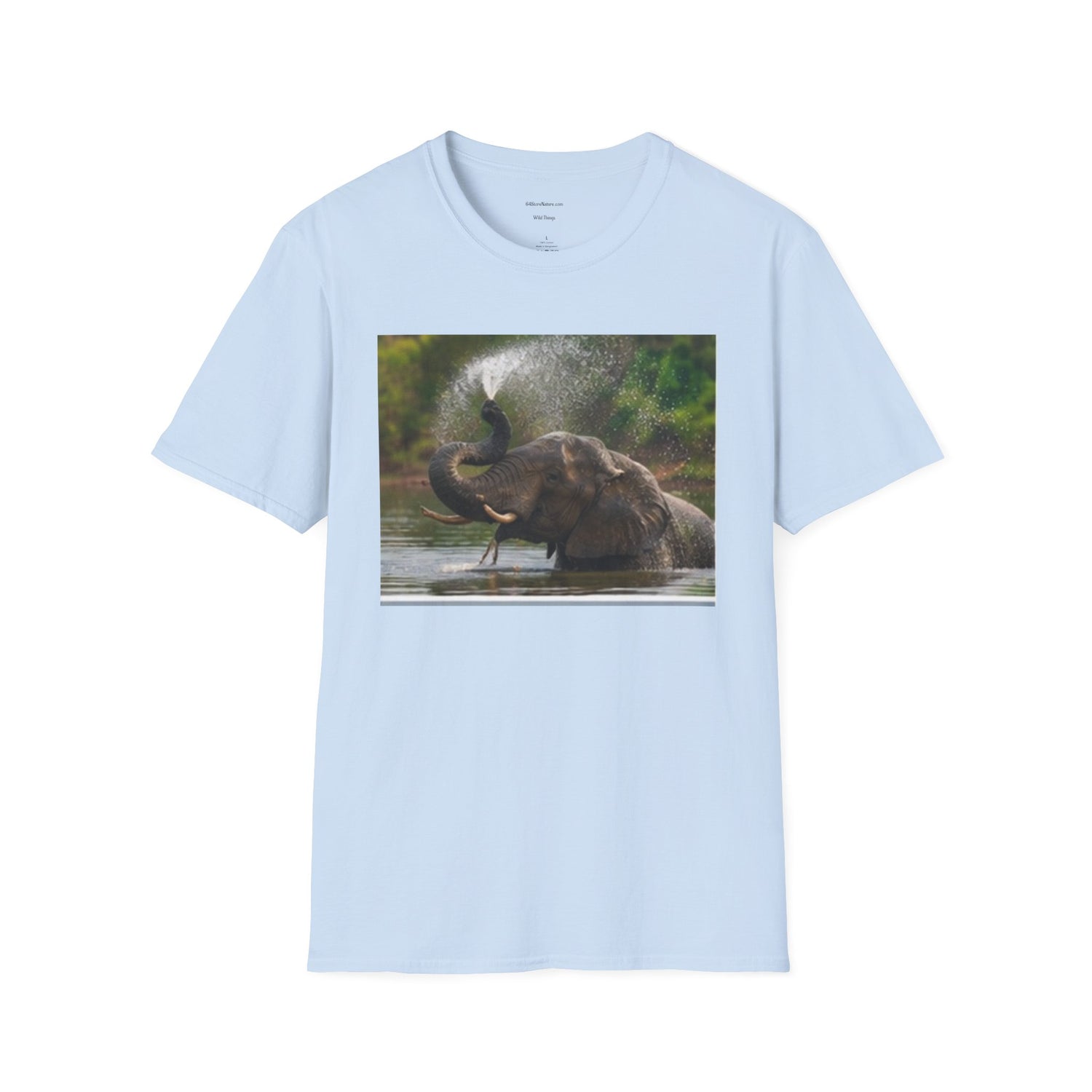 Elephant Splash T-Shirt — Playful Wildlife Graphic Tee