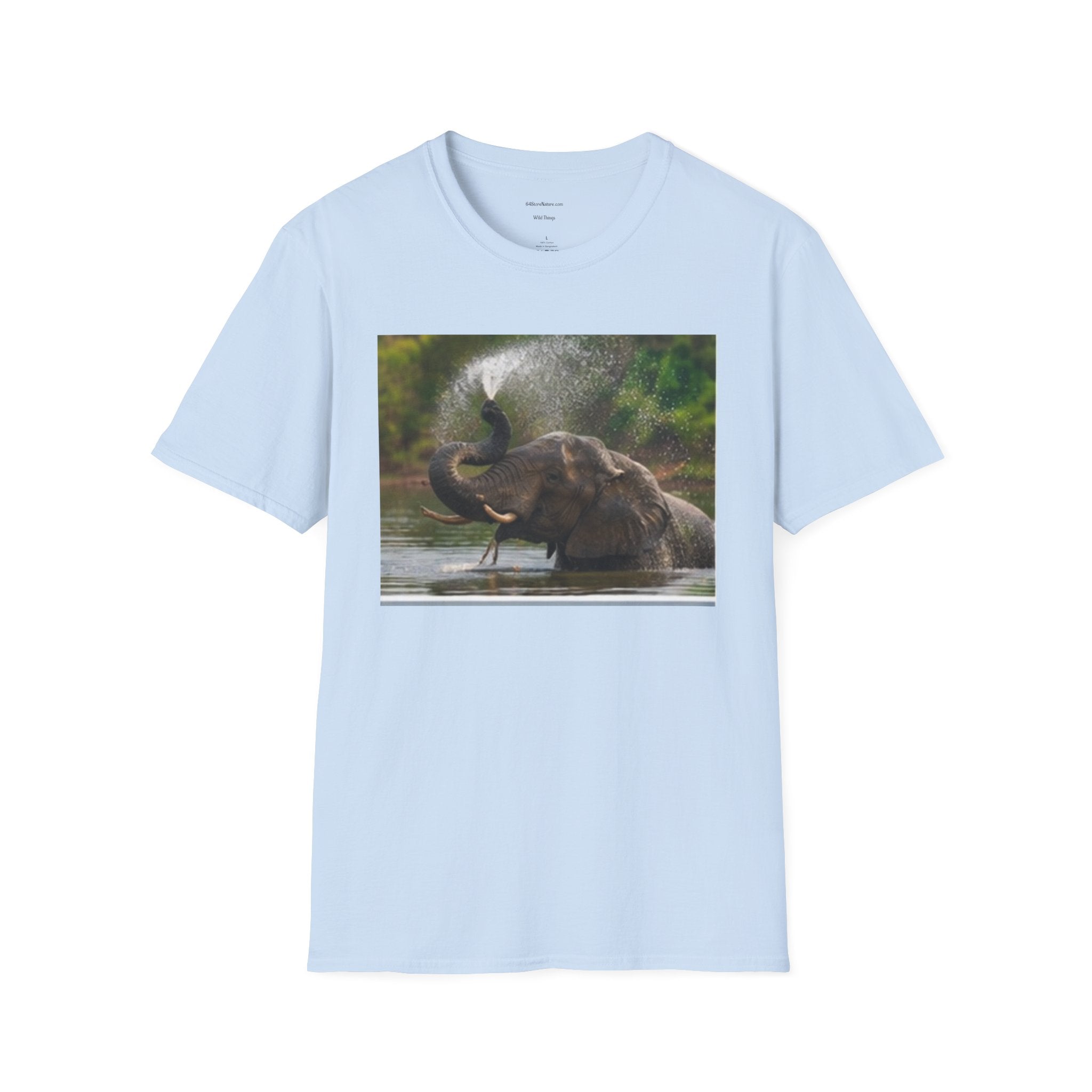 Elephant Splash T-Shirt — Playful Wildlife Graphic Tee