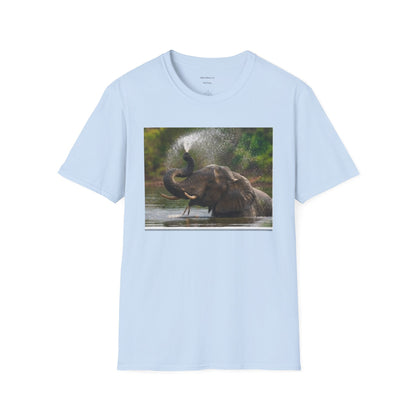 Elephant Splash T-Shirt — Playful Wildlife Graphic Tee