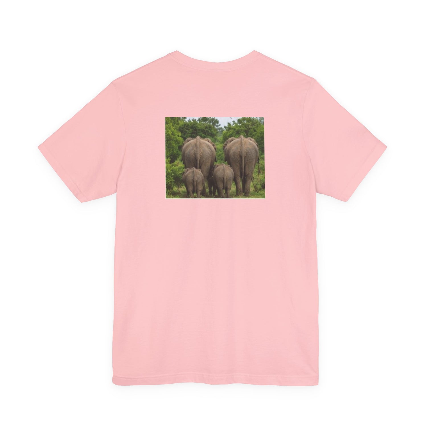 Elephant Herd Photo Tee — Wildlife Safari T‑Shirt (Front &amp; Back Elephant Prints)