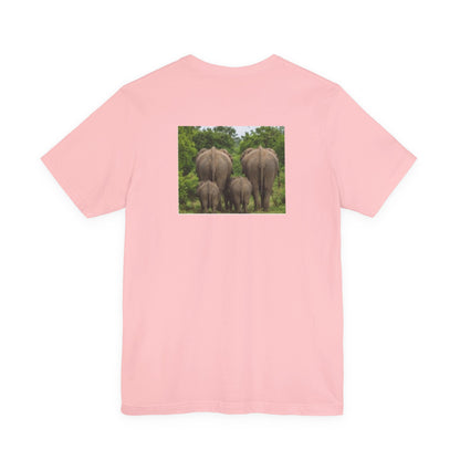 Elephant Herd Photo Tee — Wildlife Safari T‑Shirt (Front &amp; Back Elephant Prints)