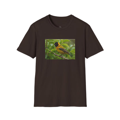 Yellow Blackbird T‑Shirt — Tropical Songbird Photo Tee