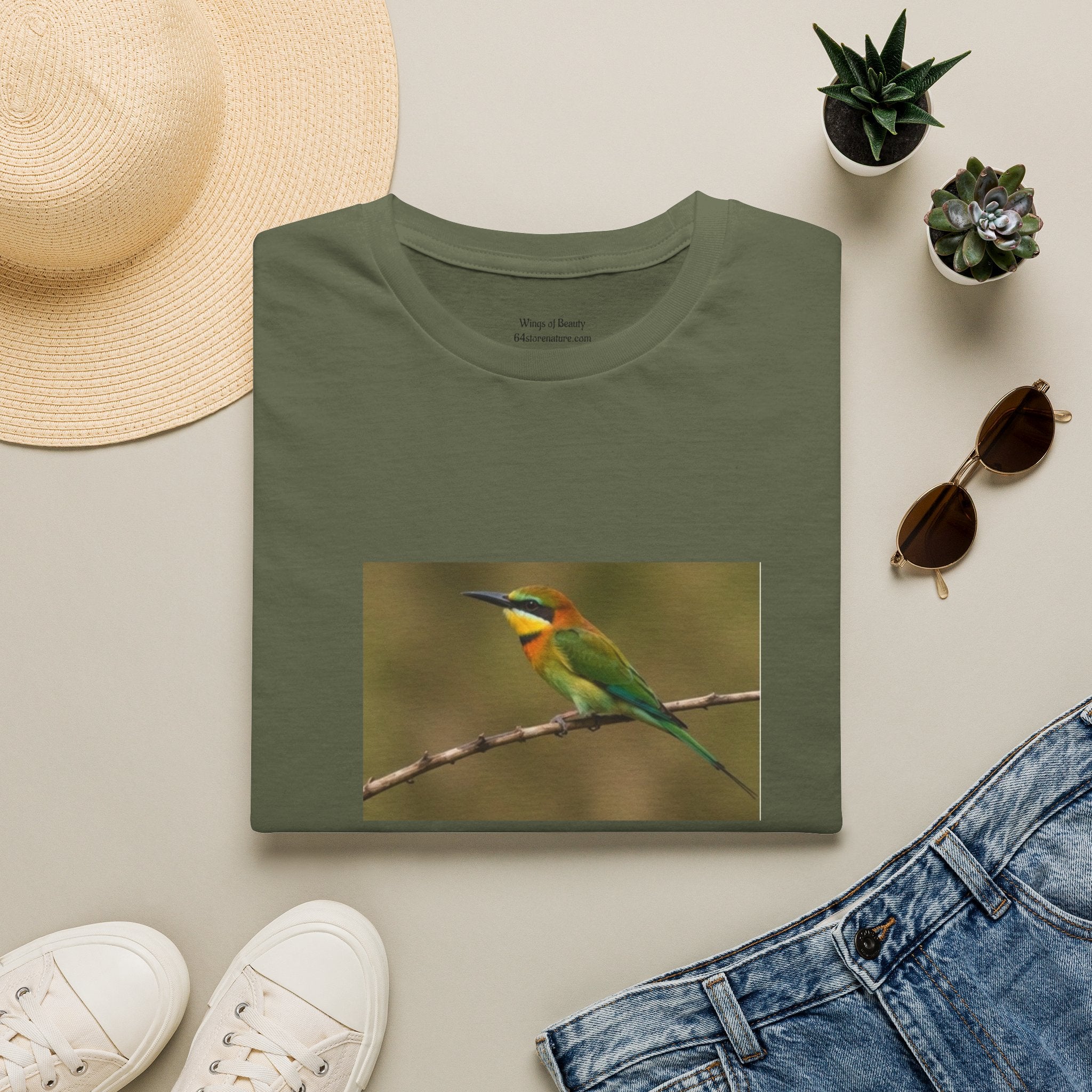Bee-eater Bird T-Shirt — Colorful Tropical Bird Photography Tee