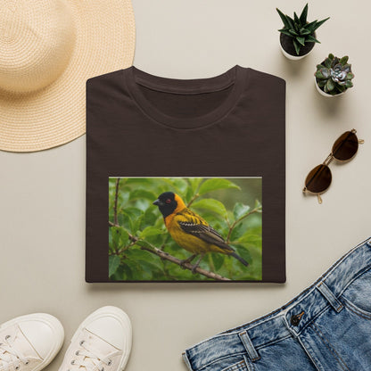 Yellow Blackbird T‑Shirt — Tropical Songbird Photo Tee